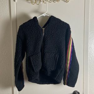 Full Zip Teddy Jacket (Black)